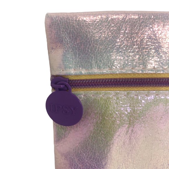 Ipsy Iridescent Purple Zippered Bag w Charm Cosmetics Makeup Pouch Coin Festival - Picture 2 of 4